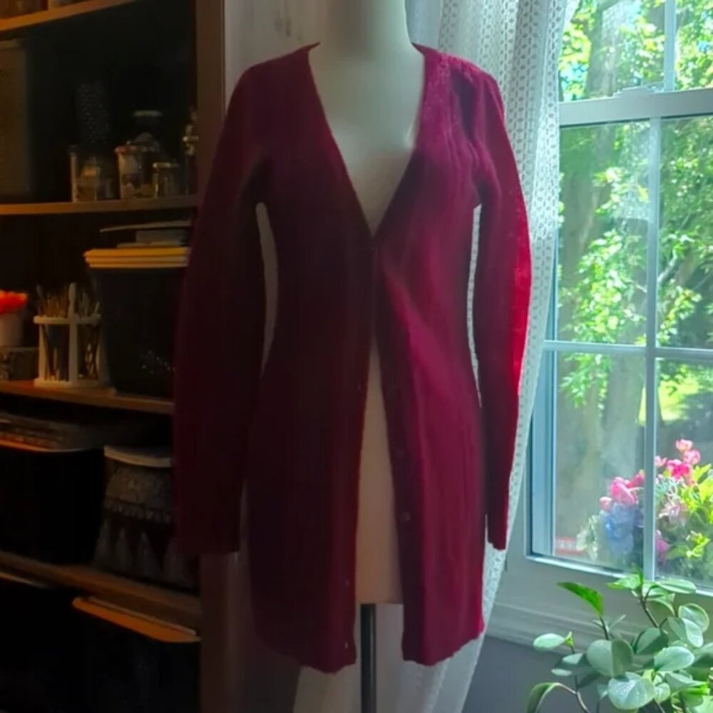 VERTIGO PARIS Red Raspberry Long Cardigan S
